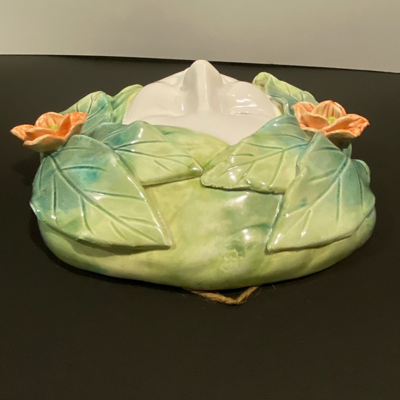 Ceramic Art Pottery Girl Flowers Face Mask Wall Decor Hand-Painted - Picture 6 of 9